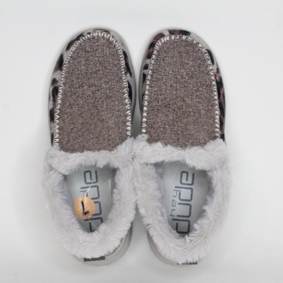 Hey Dude Womens Denny Comfort Boot Shoes Leopard Taupe Size 7 New - Picture 9 of 9